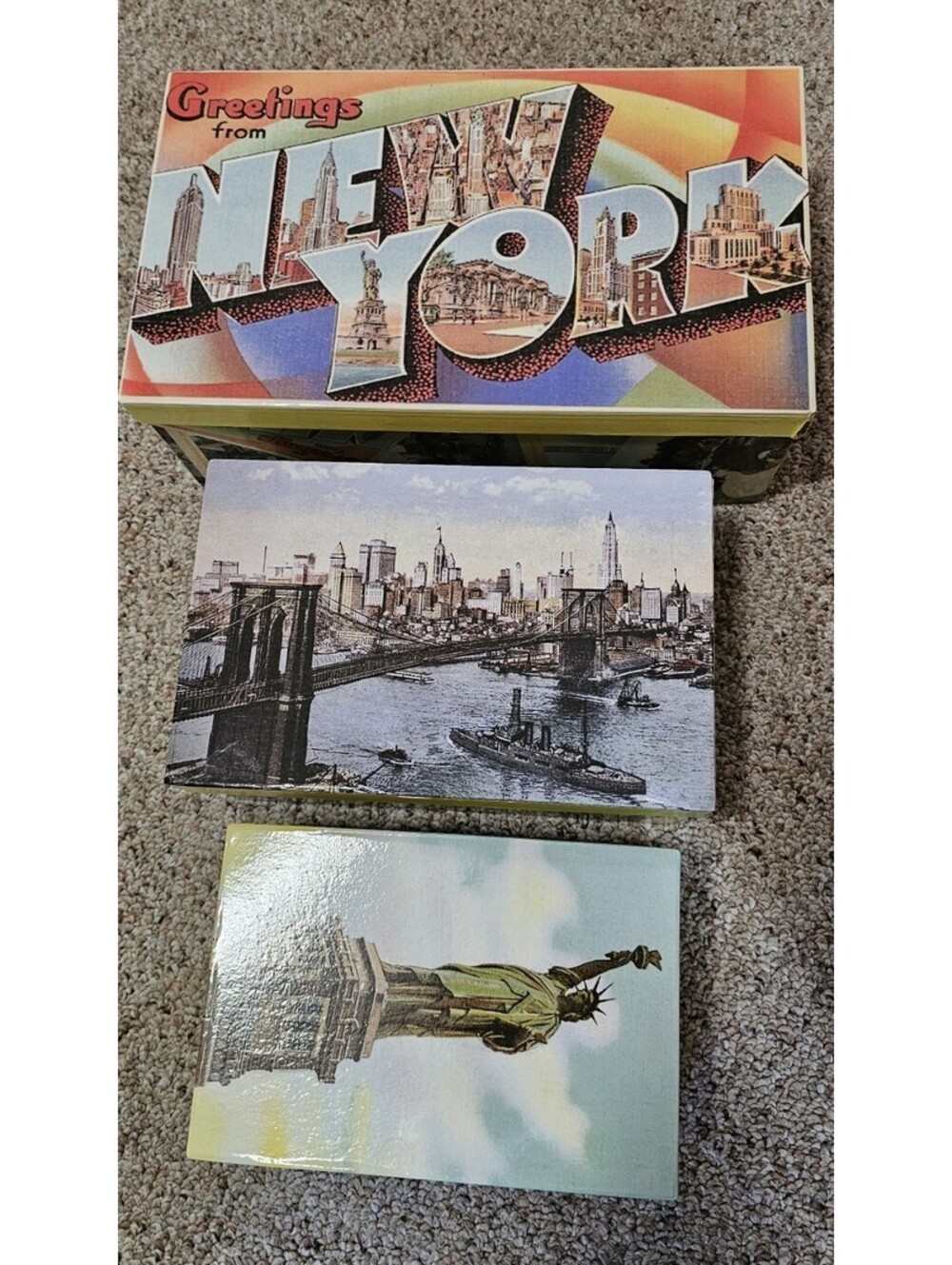 Set of 3 New York modern decorative boxes -sizes -14x8x5/10x7x4.5/8.5x6x3.5